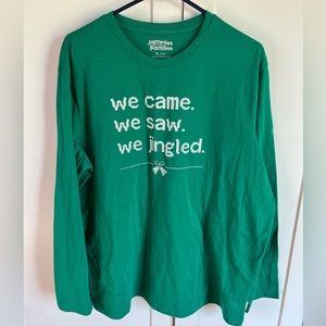 CHRISTMAS GREEN LONG SLEEVE T-SHIRT. SIZE XL.